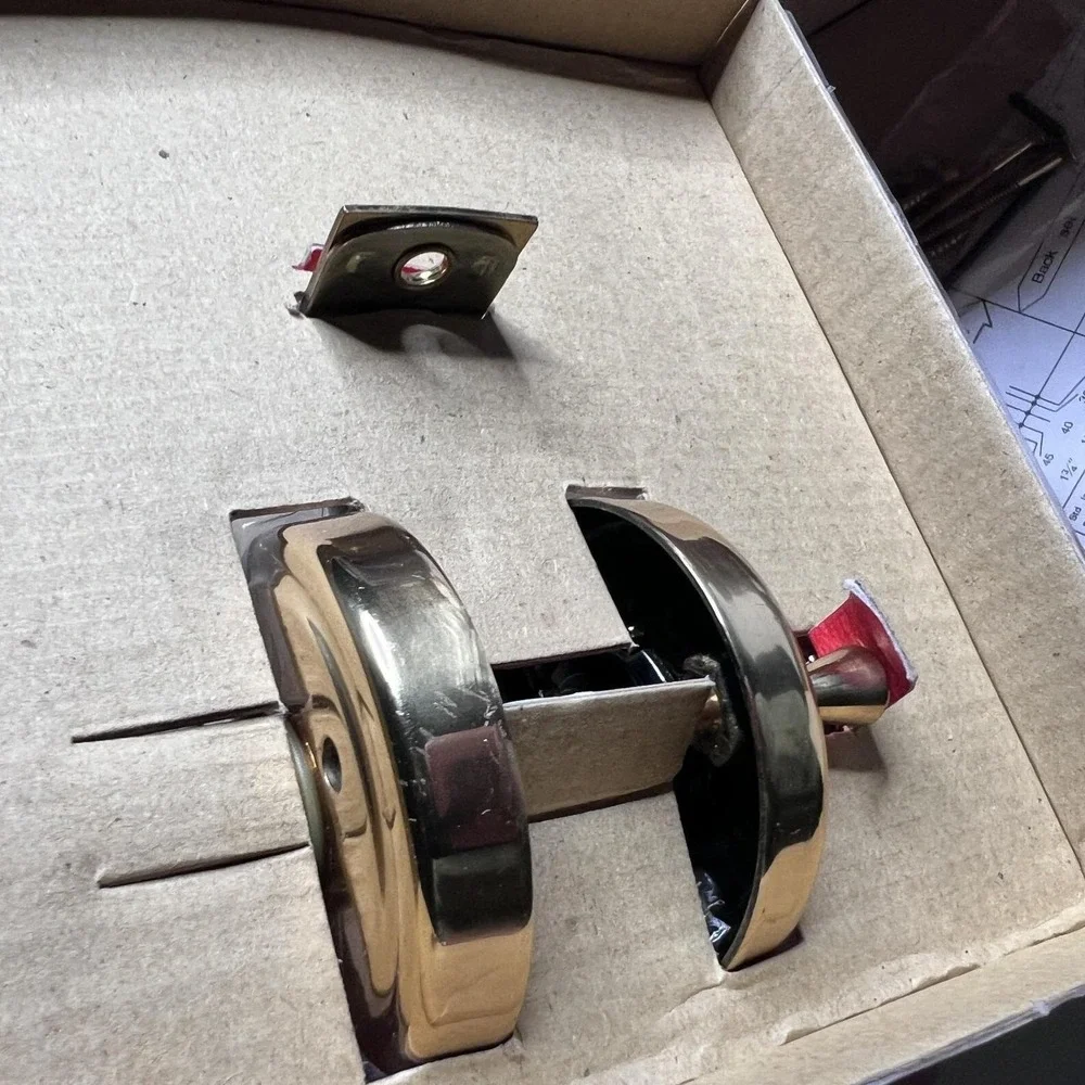 EZ-Set Solid Polished Brass Privacy Door Lever Set Interior‎ BP-502TU-VA-US3